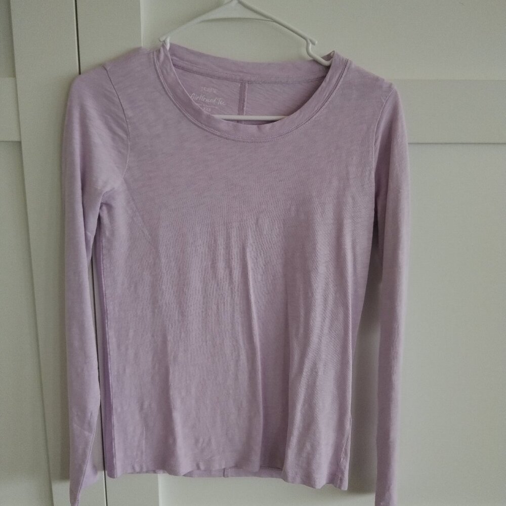 j crew purple girlfriend tee